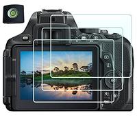 HUIPUXIANG Screen Protector for Nikon D5300 D5500 D5600 Camera with Hot Shoe Cover,0.3mm High Definition 9H Hardness Optical LCD Premium Glass Protective Cover [3+1 Pack]