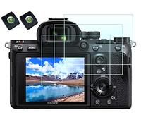 HUIPUXIANG Screen Protector for Sony Alpha 7R III II 7 III II A7R III II/A7 III II/A77 II/A7S II/A99 II/A9 Camera with Hot Shoe Cover, 0.3mm High Definition 9H Hardness LCD Glass [3+2 Pack]