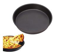 HUIQIHANG Pizza Pan, 8 inch Oven Tray, Non-Stick Carbon Steel Cake Tin, Dishwasher Safe Round Sandwich Pan, Cook Cookware for Baking Roasting Serving Oven Trays for Baking Applicable-(20cm, Black)