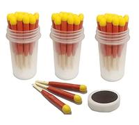 HUIRUMM Waterproof Wind Matches,Portable Large Head Windproof Waterproof Matches in waterproof container,Portable Survival Device For Outdoor Use In Camping, Hiking Or Emergency Situations (3 PCS)