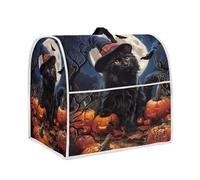 HUISEFOR Black Cat Stand Mixer Cover 4.5-5 Quart Pumpkin Bat Kitchen Appliance Covers Dust Protection Universal for Pressure Cooker Air Fryer Halloween Kitchen Home Decorations
