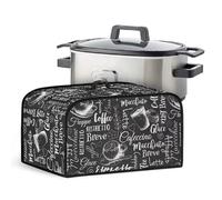 HUISEFOR Coffee Style Slow Cooker Compatible with Crock Pot 6-8 Quart Slow Cooker,Oval Crock Pot Covers For Kitchen Counter Black, Kitchen Home Decor