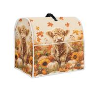 HUISEFOR Highland Cow Stand Mixer Cover 4.5-5 Quart Pumpkin Kitchen Appliance Covers Dust Protection Universal for Pressure Cooker Air Fryer Fall Kitchen Decoration for Home Gift for Friends