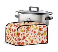 HUISEFOR Maple Leaf Slow Cooker Cover Anti-Stain Crock Pot Covers For Kitchen Counter Decor Thanksgiving Electric Appliance Cover for Air Fryer, Instant Pot, Pressure Cooker, Easy to Install