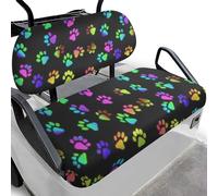 HUISEFOR Paw Print Golf Cart Seat Blanket for Women Golf Ball Club Car Seat Covers Front and Back for 2 Person Seats Club Car Decor Gift for Holiday