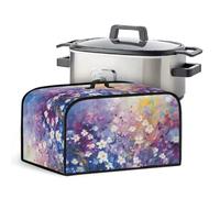 HUISEFOR Slow Cooker Cover with Mesh Pocket Crock Pot Dust Cover Fits for Most 6-8 Quart Oval Slow Cooker Washable Appliance Covers Anti-Stain Anti-Static Countertop Decorations, Daisy Oil-Painting