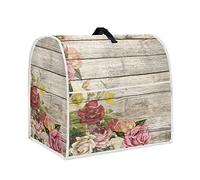 HUISEFOR Wood Grain Floral Print Stand Mixer Cover Home Kitchen Washable Appliance Cover, Kitchen Decorations Universal Dust Proof Mixers Protector with Top Handle and Pockets