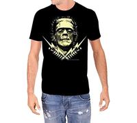 HUISHIJIA Mens Universal Monsters Frankenstein with Bolts T Shirt Black XL