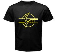 HUISHIJIA The Sweet Band Glam 70'S Men's Black T-Shirt Black XL