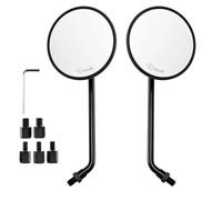 HUISI Black/Chrome 8mm 10mm Motorcycle Mirrors Rearview Mirror CNC Aluminum M8 M10 Left & Right Thread E-mark Fit For Yamaha Fit For Ducati(Black)