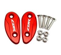 HUISI Fit For CBR 1000RR 2008 2009 2010 2011 2012 2013 2014 2015 2016 2017 Motorcycle Windshield Rear View Mirror Hole Cover(Red)