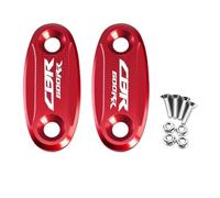 HUISI Motorcycle CNC Windscreen Driven Mirror Hole Cover Rear View Block Fit For CBR600 RR Cbr600rr 2004-2016(Red)