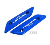 HUISI Motorcycle CNC Windscreen Mirror Cover Driven Eliminators Cap Fit For TMAX560 TMAX 560 TECH MAX 22-2024(TechMax Blue)