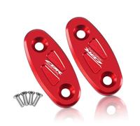 HUISI Motorcycle CNC Windscreen Mirror Hole Cover Driven Eliminators Cap Fit For CBR650R CBR650F CBR250R CBR300R CBR500R(Red CBR650R)