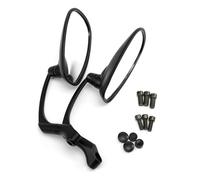 HUISI Motorcycle Rearview Mirrors 8mm 10mm Classic Side Mirror Fit For Suzuki Bobber Chopper Scooter Cruiser Touring Cafe Racer(Black)