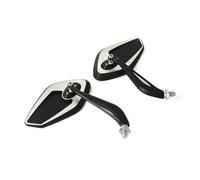 HUISI Motorcycle Side Rearview Mirrors Aluminum Adjustable Rear View Mirror Fit For Kawasaki Z 1000 Z1000 Z750 R Z750R W650 W800(Silver)