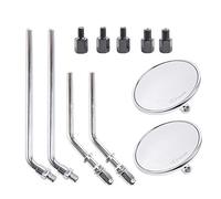 HUISI Universal 4" Round Motorcycle Rearview Side Mirrors Classic Retro Mirrors Fit For Harley Cruiser Chopper Cafe Racer Sportster(Silver)