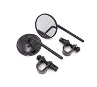 HUISI Universal Fit For Harley Chopper Cruiser Cafe Racer Motorcycle Retro Handlebar Rearview Mirror Moto Modified Equipments(Black)