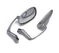 HUISI Universal For M8 M10 Threaded Caliber Motorcycle Large Mirror Large Field Of View Fit For E-bike Scooter Moto Mirror Aluminum Alloy(Electroplated B)