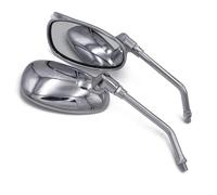 HUISI Universal For M8 M10 Threaded Caliber Motorcycle Large Mirror Large Field Of View Fit For E-bike Scooter Moto Mirror Aluminum Alloy(Electroplated A)