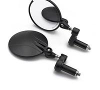 HUISI Universal Motorcycle Black Round Handlebar Rearview Mirror Housing Can Be Rotated 360 Degrees And The Mirror Rod Can Be Adjusted