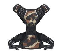 huitban Dog Harness,Adjustable Soft Padded Dog Vest, The Dog Harness Vest with a Safety Buckle is Easy to wear,Breathable Nylon Dog Harness has a Ring Buckle on The Front Chest ack(Brown Camo L