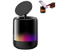 Huiteng XR Q28Pro Stand Desktop Outdoor Magnetic Bluetooth Speaker, Gradient RGB Lighting Effect, 600mAh Portable Speaker Bluetooth with 5 3 360 Surround Sound, TWS Pairing (Black+1pcs)