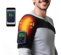 Huiteng XR Triple Method Shoulder Massager, 7-Speed Temperature & 3-Speed Massage Intensity, 5000mAh Shoulder Massager with App & Touch Control, 3-Speed Timer, Ideal for Home, Office (Black1)