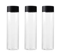 HUITINGJIANYYDS 3 Pcs 500ml Empty Plastic Juice Bottles with Black Lids Reusable Plastic Drink Bottles Bulk for Smoothie Juice and Other Homemade Beverages