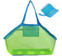 HUITINGJIANYYDS Large Mesh Beach Bag Folding Sand Away Tote Toys Sand Away Tote with Buttonfor Swim Pool Travel Sandy Shoes Wet Towels for Storing Beach Travel Necessity