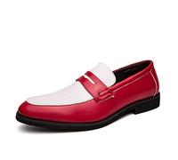 HuitJours Men Brogues Wingtip Lace up Classic Black Dress Shoes Derby Gatsby Prom Fashion Oxford, Red, 10.5