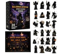 Huitrcrio Halloween Countdown Advent | 2D Acrylic Gothic Holiday Ornaments | 24 Days Count Down To Halloween Ornaments | for Home Party Living Room Entryway School Dormitory Farmhouse Haunted House