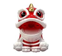 Huitrcrio Solar Lion Dance Toy Car Dashboard Decoration, Chinese Wealth Auspicious Lion Dance Model Moving Head Dancer Car Interior Accessories Ornaments Desk Decor Crafts