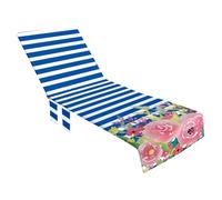 Huitrcrio Sun Lounger Towels, Beach Sun-bed Towels, 210x73cm Microfiber Soft Beach Chair Towel With 2 Side Pockets For Loungers, Outdoor Lounge Chair Cover For Garden, Hotel, Patio, Pool Chairs