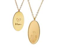 Huiuy Grandmother Gift Birth Flower Bouquet Necklace Gift for Grandma Mom Mothers Day Birthday Jewelry Gifts for Women Nana Mimi Necklace, 18 inches, Metal, No Gemstone