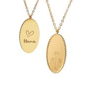 Huiuy Grandmother Gift Birth Flower Bouquet Necklace Gift for Grandma Mom Mothers Day Birthday Jewelry Gifts for Women Nana Mimi Necklace, 18 inches, Metal, No Gemstone
