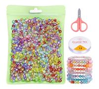 huixiaoqing 800 Pcs Letter Clay Beads for Friendship Bracelet Making Kit, Alphabet Beads for DIY Necklace Bracelet Jewelry Making, Bestie Friend Gifts (Multicolor Letter Transparent Bead)