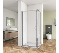 Huiyang 1000mm New Pivot Hinge Shower Door Enclosure Walk in 800mm Side Panel and 1000x800mm Tray Glass Screen Cubicle
