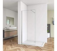 Huiyang 1000x1900mm Walk in Wet Room Shower Enclosure Screen 8mm Easy Clean Glass Panel Cubicle with 1500x700mm Stone Tray + Waste