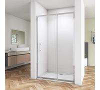Huiyang 1200 x 900mm Sliding Shower Enclosure with Tray + 90mm Waste for Wetroom Cubicle in 6mm Safety Glass Screen Shower Door