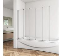 Huiyang 1200x1400mm 5 Fold Modern Pivot Folding Bath Shower Glass Screen Reversible Door Panel
