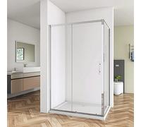 Huiyang 1500x900mm Tempered Glass 6mm Sliding Door Shower Enclosure Cubicle + Side Panel + Tray + Free Waste