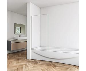 Huiyang 800x1400mm Fixed Panel Over Bath Shower Screen Water Deflector Square Cut Bathroom