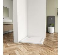 Huiyang 800x800mm x 30 mm New Stone Tray Shower Enclosure Walk in Bathroom Square + Free Waste
