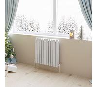 Huiyang Horizontal Radiator Oval Column Designer Central Heating Rad 600x590mm Double White