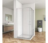 Huiyang Sliding Corner Entry Shower Enclosure Door Cubicle with Stone Tray, 700x700mm with tray