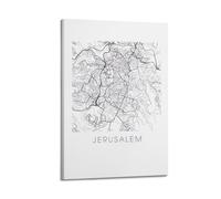 HUIYHB Middle East Israel Jerusalem Vintage Map Poster Poster Decorative Painting Canvas Wall Posters And Art Picture Print Modern Family Bedroom Decor Posters 08x12inch(20x30cm)