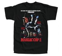 HUIYIPU Maniac Cop V3 William Lustig Horror Movie 1988 T-Shirt (Black)