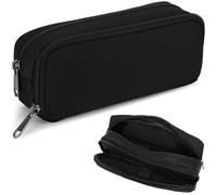 huiyonglan Pencil Case for Large Capacity Pen Maker Pencil Pouch Office Organizer Simple Multifunctional Pencils Bag Black, 1 Pcs Black Stationery Pencils Case Bag
