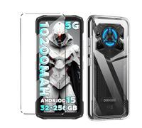 HuiYouMY 2-in-1 Case Compatible with DOOGEE Blade 20 Play Cover with 1 Pack Tempered Glass Screen Protector for DOOGEE Blade 20 Play, Slim Fit Soft TPU Shockproof Anti-Scratch Phone Case - Clear